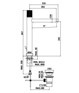 MISCLEATORE LAVABO PROLUNGATO - JO