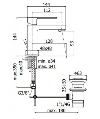 PAFFONI - MISCLEATORE LAVABO - EFFE