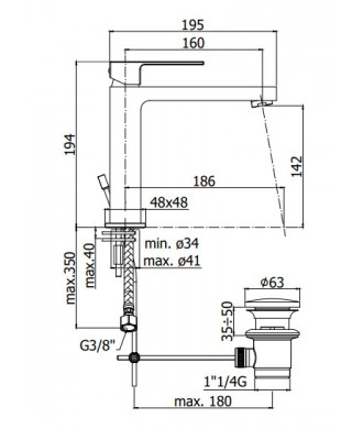 PAFFONI - MISCLEATORE LAVABO MEDIO - EFFE