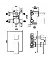 EFFE - MISCELATORE INCASSO DOCCIA 2 USCITE + 1 -PAFFONI