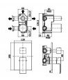 EFFE - MISCELATORE INCASSO DOCCIA 3 USCITE + 3 - PAFFONI