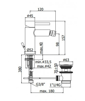 STICK - MISCELATORE BIDET - PAFFONI