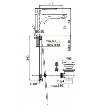 SLY - MISCELATORE LAVABO ENERGY SAVING - PAFFONI