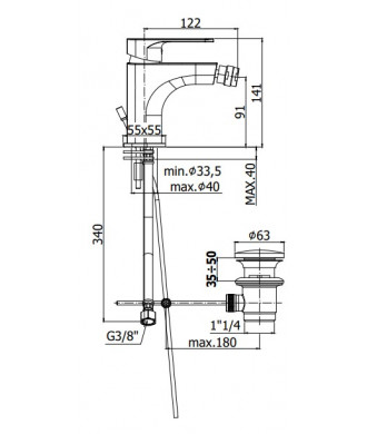 SLY - MISCELATORE BIDET - PAFFONI