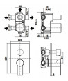 TANGO - MISCELATORE INCASSO DOCCIA 3 USCITE + 3 - PAFFONI