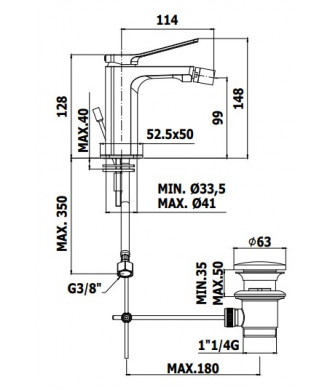 TILT - MISCELATORE BIDET - PAFFONI