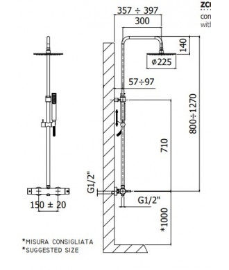 NEW MINI MASTER - COLONNA DOCCIA CON MISCELATORE