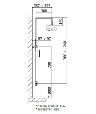 SYNCRO PLUS - COLONNA DOCCIA SENZA MISCELATORE