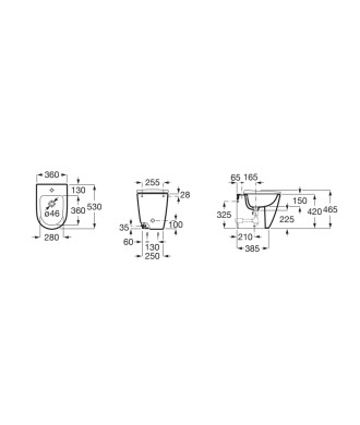Coppia Vaso Rimless e Bidet a Pavimento "Ona" ROCA