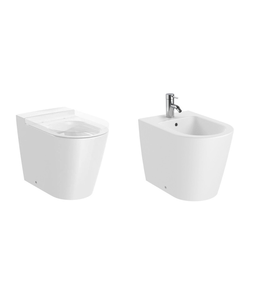 Vaso+Bidet a Pavimento Round "Inspira"  ROCA