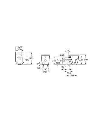 Coppia Vaso Rimless e Bidet a Pavimento "Inspira" ROCA