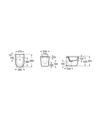 Coppia Vaso Rimless e Bidet a Pavimento "Inspira" ROCA