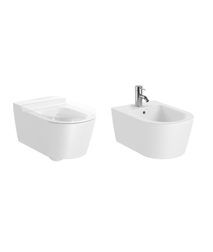 Vaso+Bidet Sospesi Round "Inspira" ROCA