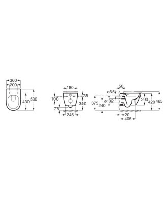 Vaso Rimless a Vortice Sospeso "Ona Vortex" ROCA