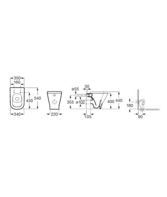 Vaso Rimless a Pavimento "The Gap" ROCA