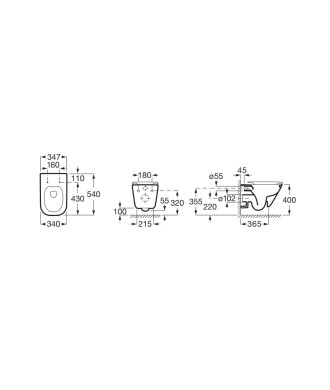 Coppia Vaso Rimless e Bidet Sospesi "The Gap" ROCA