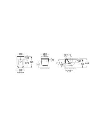 Coppia Vaso Rimless e Bidet Sospesi "The Gap" ROCA