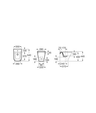 Coppia Vaso Rimless e Bidet a Pavimento "The Gap" ROCA