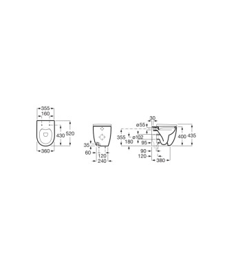 Coppia Vaso Rimless e Bidet a Pavimento "Meridian" ROCA