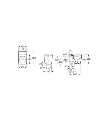 Coppia Vaso Rimless e Bidet a Pavimento "Inspira" ROCA