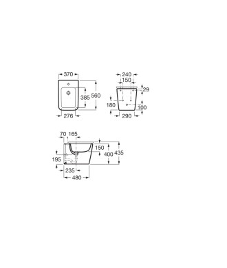 Coppia Vaso Rimless e Bidet a Pavimento "Inspira" ROCA