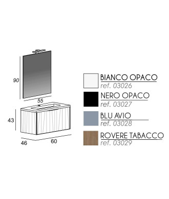 Mobile Lavabo Sospeso e Specchio "Zenit"