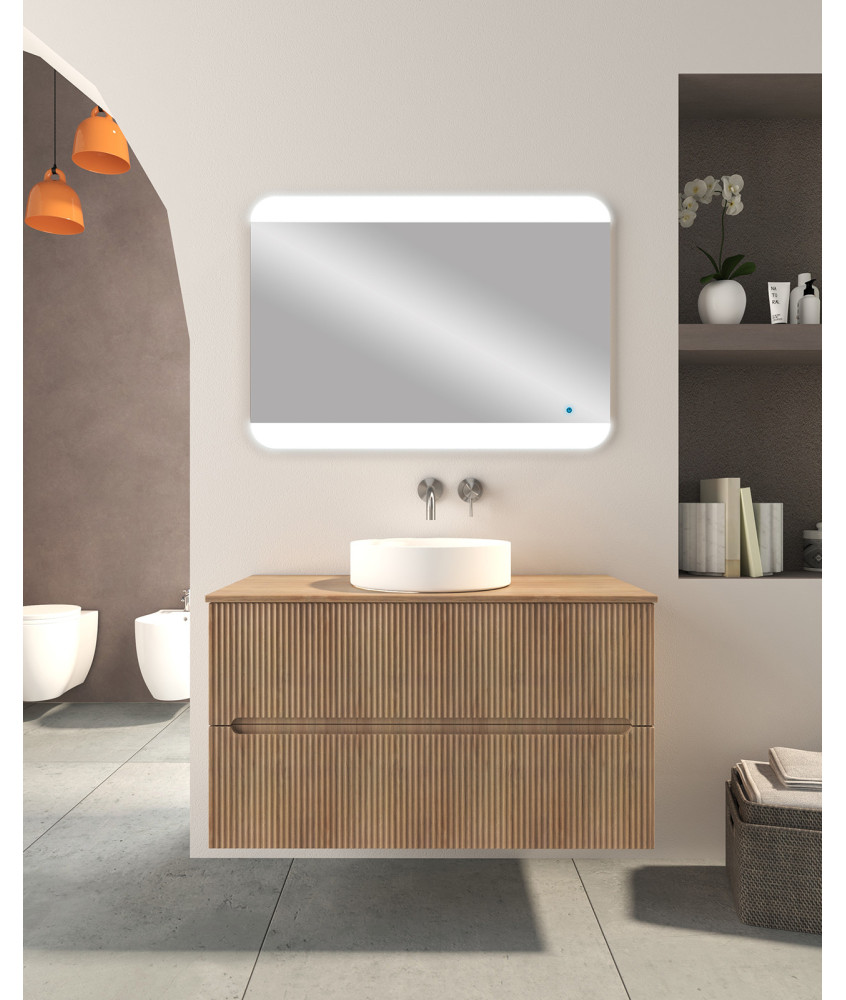 Mobile Sospeso con Lavabo Appoggio e Specchio "Catinus"