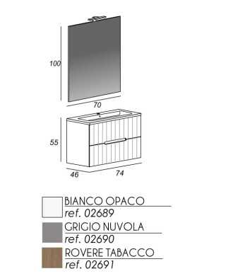 Mobile Lavabo Sospeso e Specchio "Loft"
