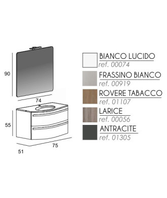 Mobile Lavabo Sospeso e Specchio "Sara"