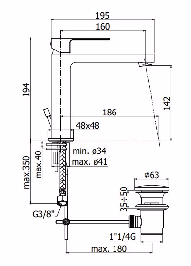 PAFFONI - MISCLEATORE LAVABO MEDIO - EFFE PAFFONI - MISCLEATORE LAVABO MEDIO - EFFE