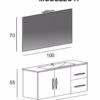 dimensioni mobile bagno sospeso a due ante e due cassetti con lavabo integrato silvia