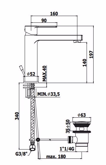 RINGO - MISCELATORE LAVABO PROLUNGATO MEDIO - PAFFONI RINGO - MISCELATORE LAVABO PROLUNGATO MEDIO - PAFFONI