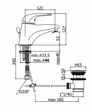 DUEMILA - MISCELATORE LAVABO -PAFFONI