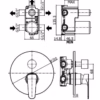 SLY - MISCELATORE INCASSO DOCCIA 3 USCITE + 3 - PAFFONI