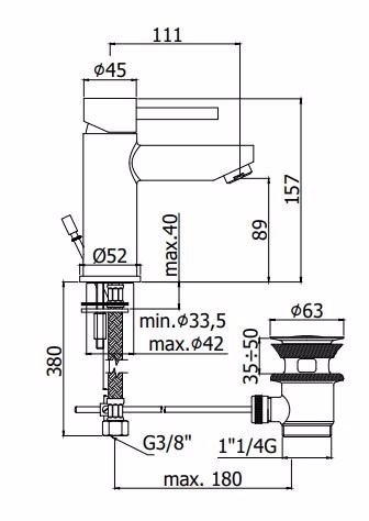 STICK - MISCELATORE LAVABO - PAFFONI