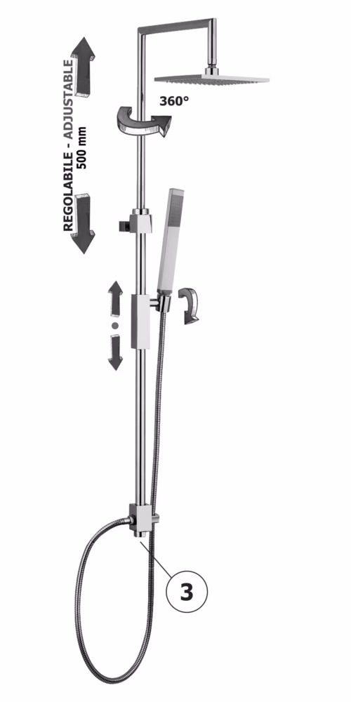 SYNCRO PLUS - COLONNA DOCCIA SENZA MISCELATORE