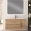 mobile bagno sospeso a due cassettoni e un'anta silvia in rovere burges