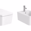 coppia sanitari sqaudrati sospesi con sedile coprivaso inspira sqaure roca