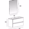 dimensioni mobile bagno sospeso Nettuno da 60 cm