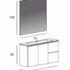 dimensioni mobile bagno sospeso a due ante e due cassetti con lavabo integrato 80 cm gemma