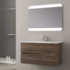 mobile bagno sospeso Elsa con lavabo integrato noce