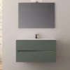 mobile bagno sospeso con lavabo integrato dal design ricercato verde opaco Elsa