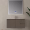 mobile bagno sospeso 100 cm a tre ante e due cassetti con lavabo integrato gemma colore talpa