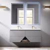 mobile-bagno-sospeso-karine-140-cm-grigio-nuvola mobile bagno sospeso karine a due ante con lavabo integrato 140 cm grigio nuvola