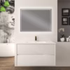 Mobile bagno Mainla design compatto con lavabo integrato in finitura bianco opaco