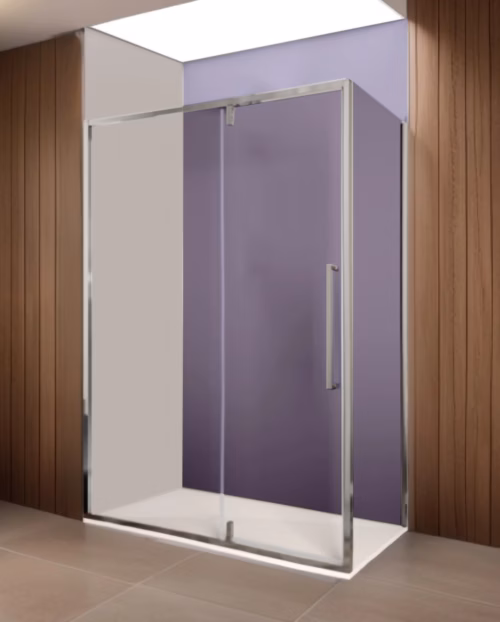 porta e lato fisso cabina doccia angolare giada cromo