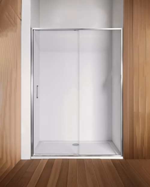porta battente per nicchia o box angolare lisa cromo