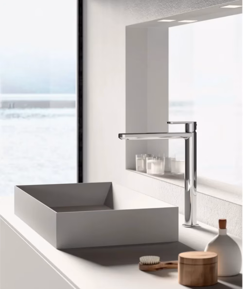 miscelatore lavabo a canna prolungata paffoni modello CA081HCR cromo lucido