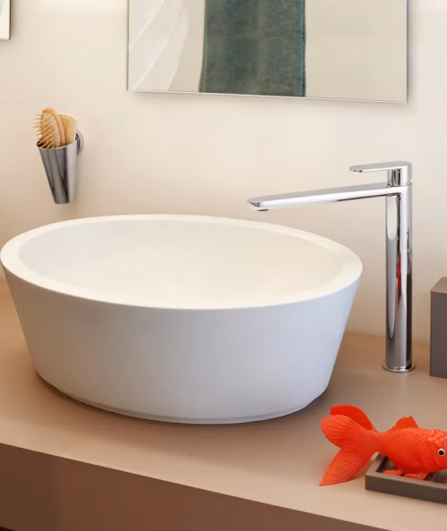 miscelatore lavabo a canna prolungata paffoni modello CA081HKCR cromo lucido
